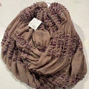 Croft & Barrow Textured Knit Scarf in Beige and Purple